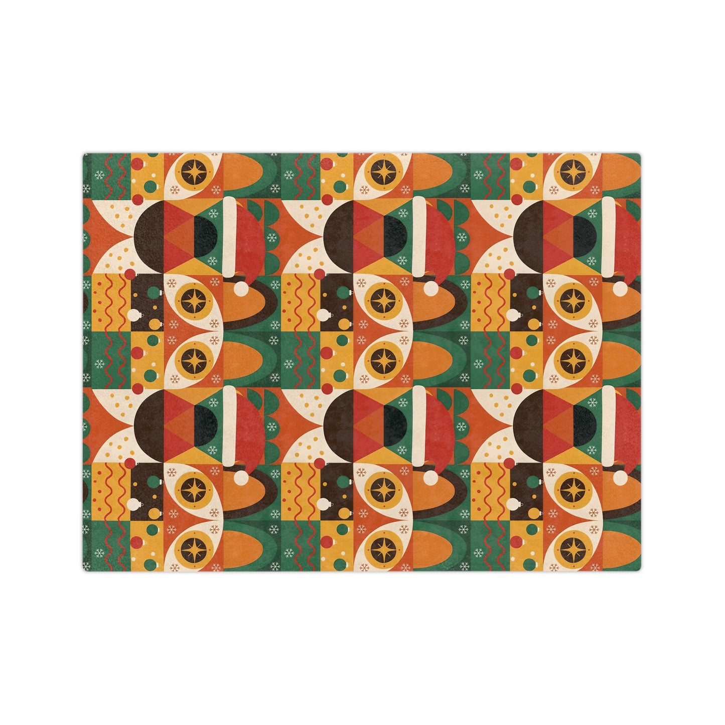 Geometric Christmas Cats Blanket - Holiday Throw for Cat Lovers