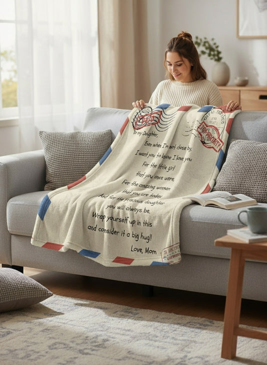 Luxurious Personalized Sherpa Fleece Blanket - Heartfelt Gift for Daughters