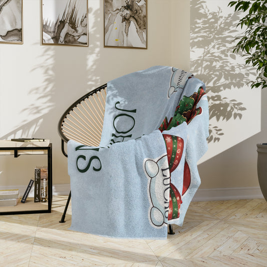 Personalized Christmas Blanket - Custom Family Snowmen Holiday Throw