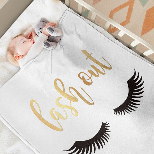 Ultra Soft Flannel Fuzzy Throw Blanket - Long Eyelashes Design 60x80 inches
