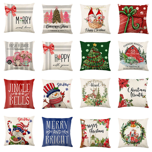 Christmas Snowflake Throw Pillow Covers - Holiday Decorative Cushion Cases
